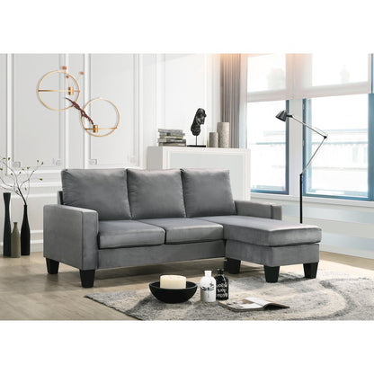 Glory Furniture Jessica Sofa Chaise in Gray Color