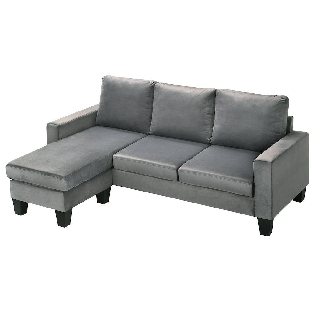Glory Furniture Jessica Sofa Chaise in Gray Color