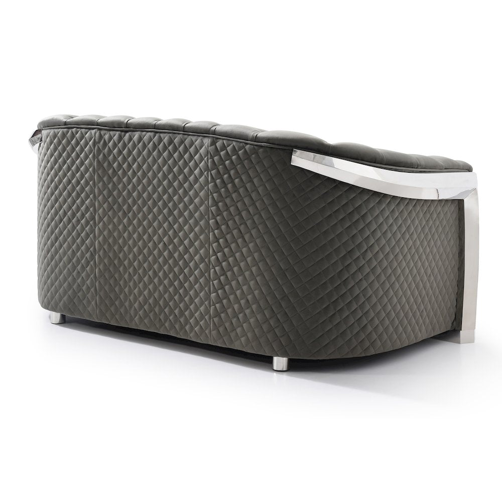 Glory Furniture Sapphire Loveseat in Gray Color