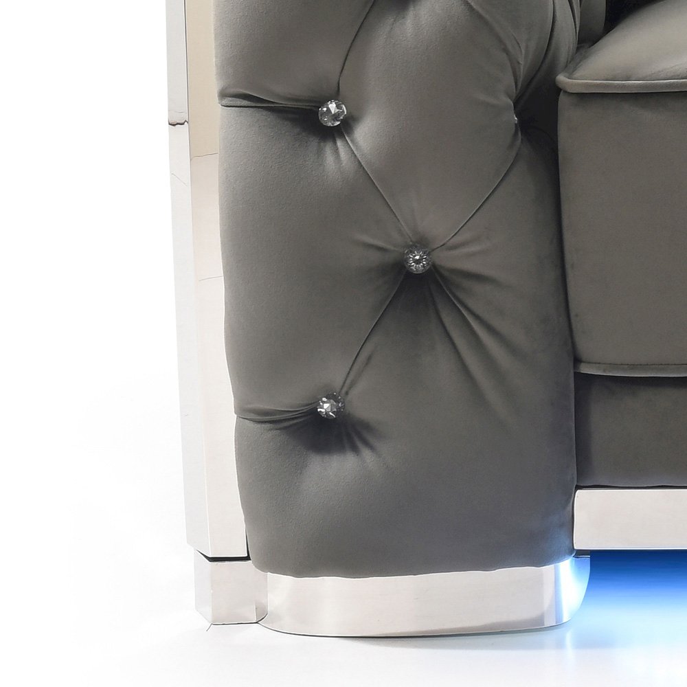 Glory Furniture Sapphire Loveseat in Gray Color