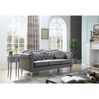 Glory Furniture Hollywood Sofa in Dark Gray Color
