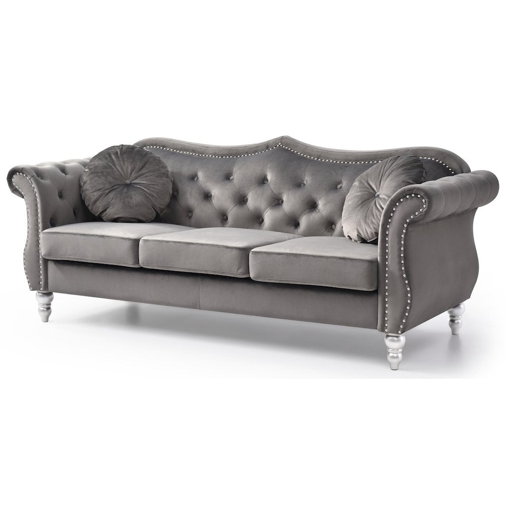 Glory Furniture Hollywood Sofa in Dark Gray Color