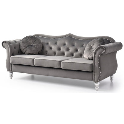 Glory Furniture Hollywood Sofa in Dark Gray Color