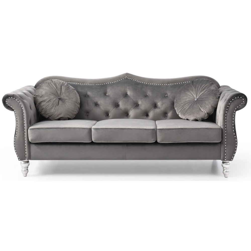 Glory Furniture Hollywood Sofa in Dark Gray Color