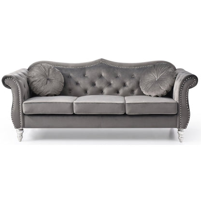 Glory Furniture Hollywood Sofa in Dark Gray Color