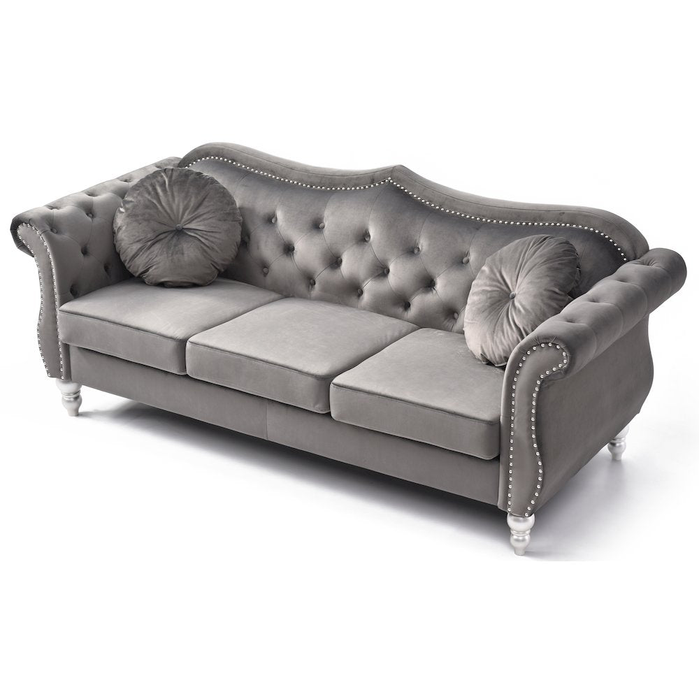 Glory Furniture Hollywood Sofa in Dark Gray Color