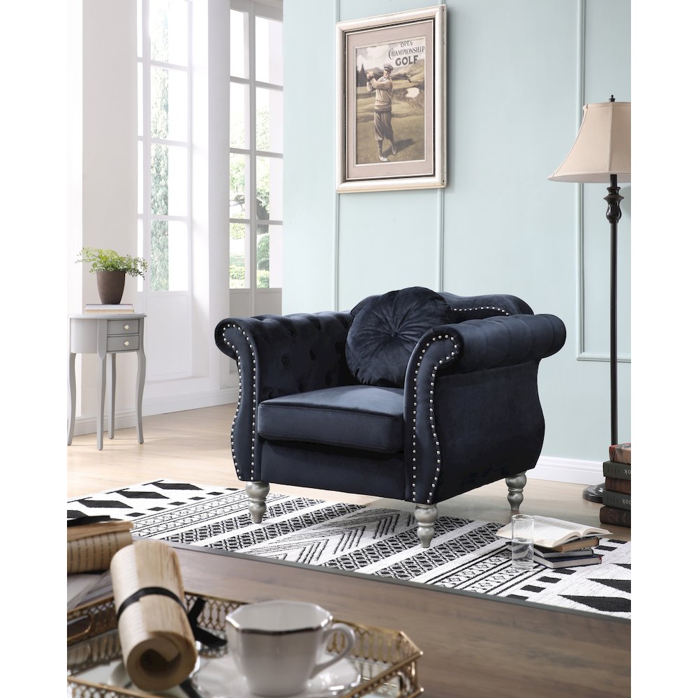Glory Furniture Hollywood Accent Chair in Black Color