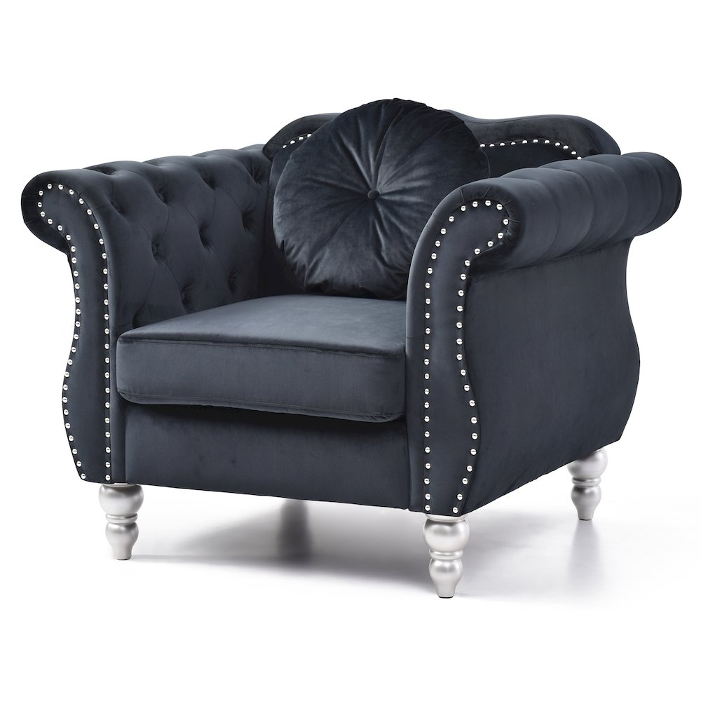Glory Furniture Hollywood Accent Chair in Black Color
