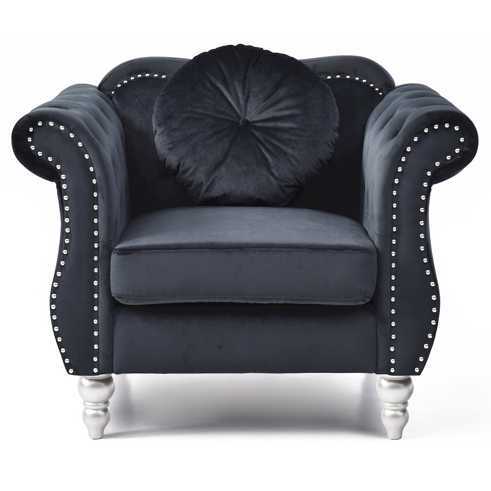 Glory Furniture Hollywood Accent Chair in Black Color