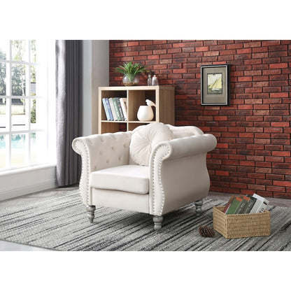 Glory Furniture Hollywood Accent Chair in Ivory Color
