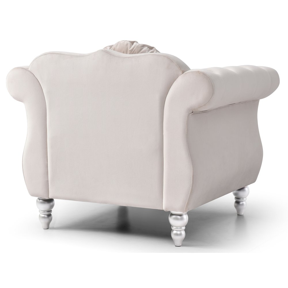 Glory Furniture Hollywood Accent Chair in Ivory Color