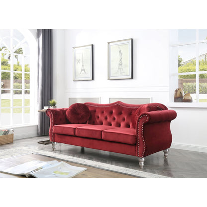 Glory Furniture Hollywood Sofa in Burgundy Color