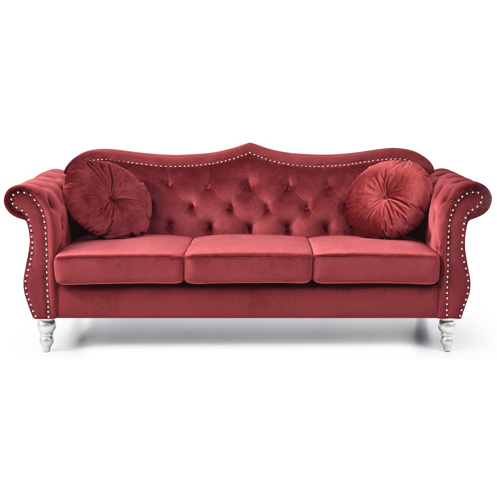 Glory Furniture Hollywood Sofa in Burgundy Color