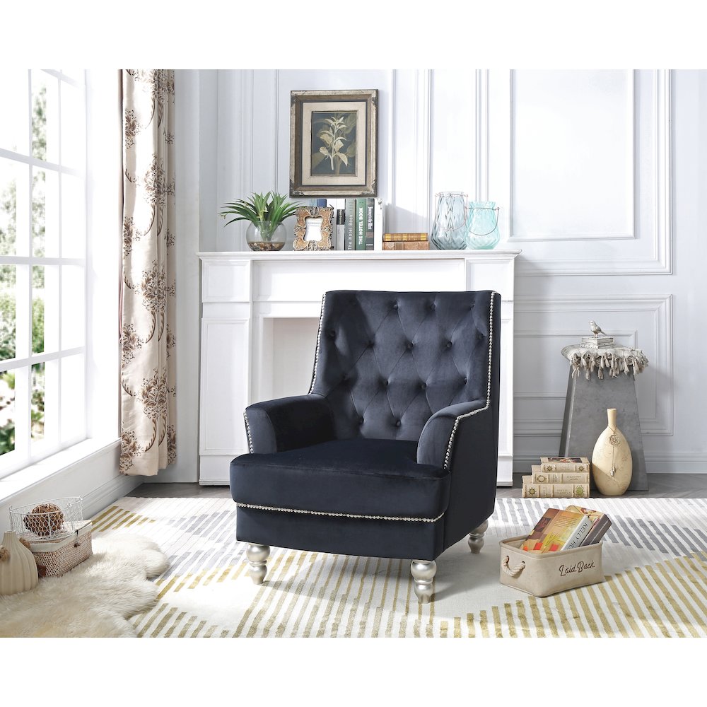 Glory Furniture Pamona Accent Chair in Black Color
