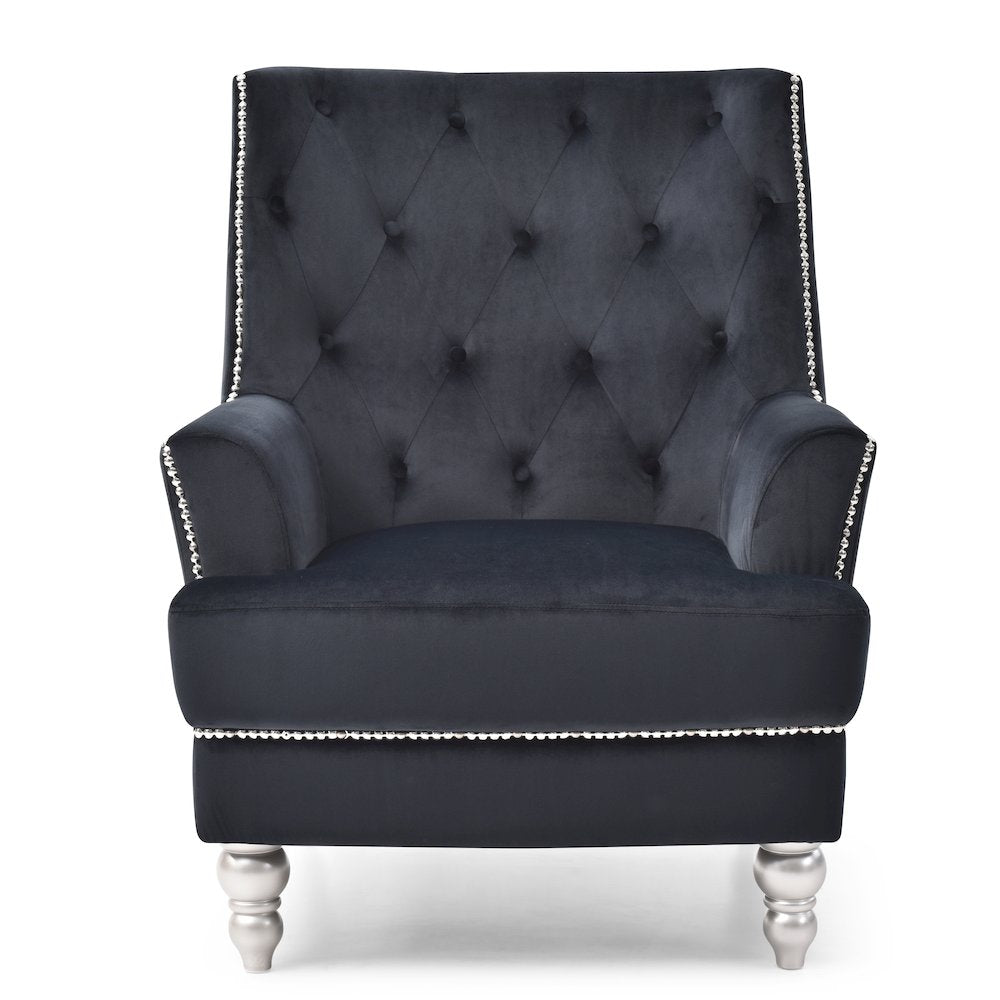 Glory Furniture Pamona Accent Chair in Black Color