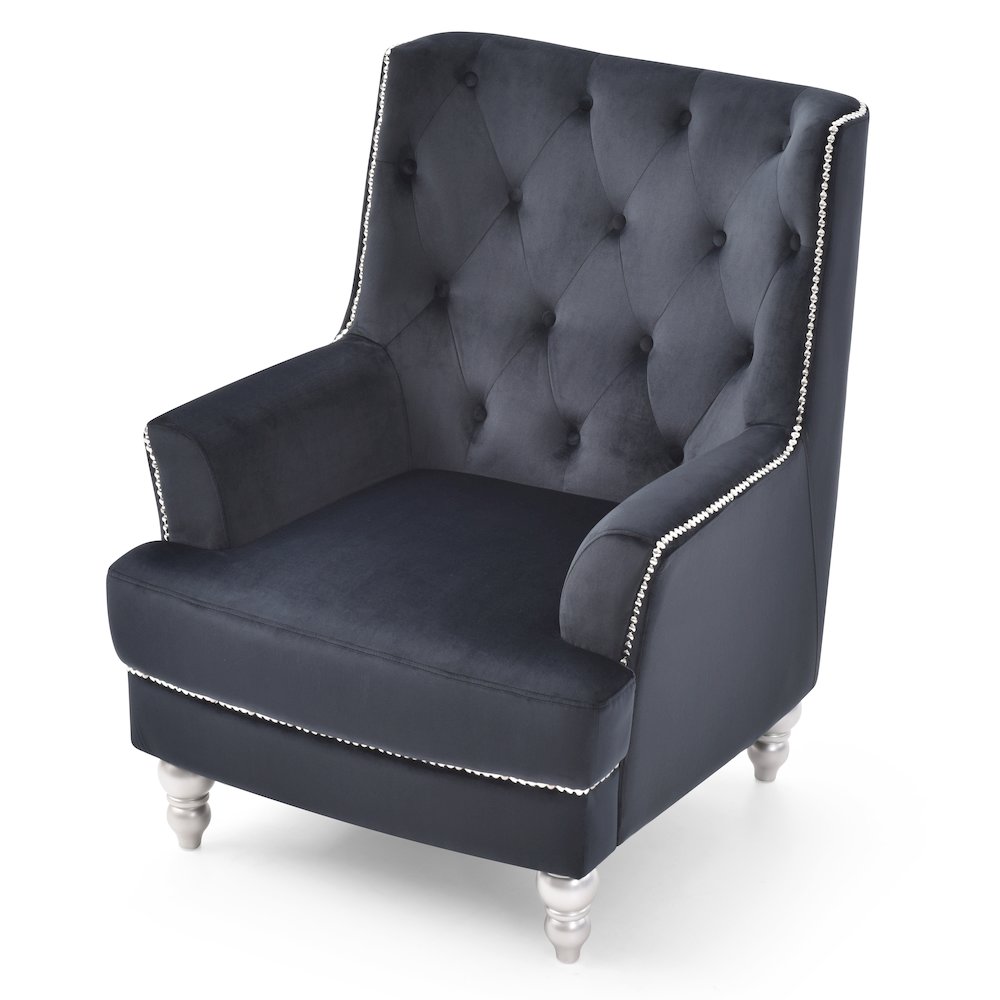 Glory Furniture Pamona Accent Chair in Black Color