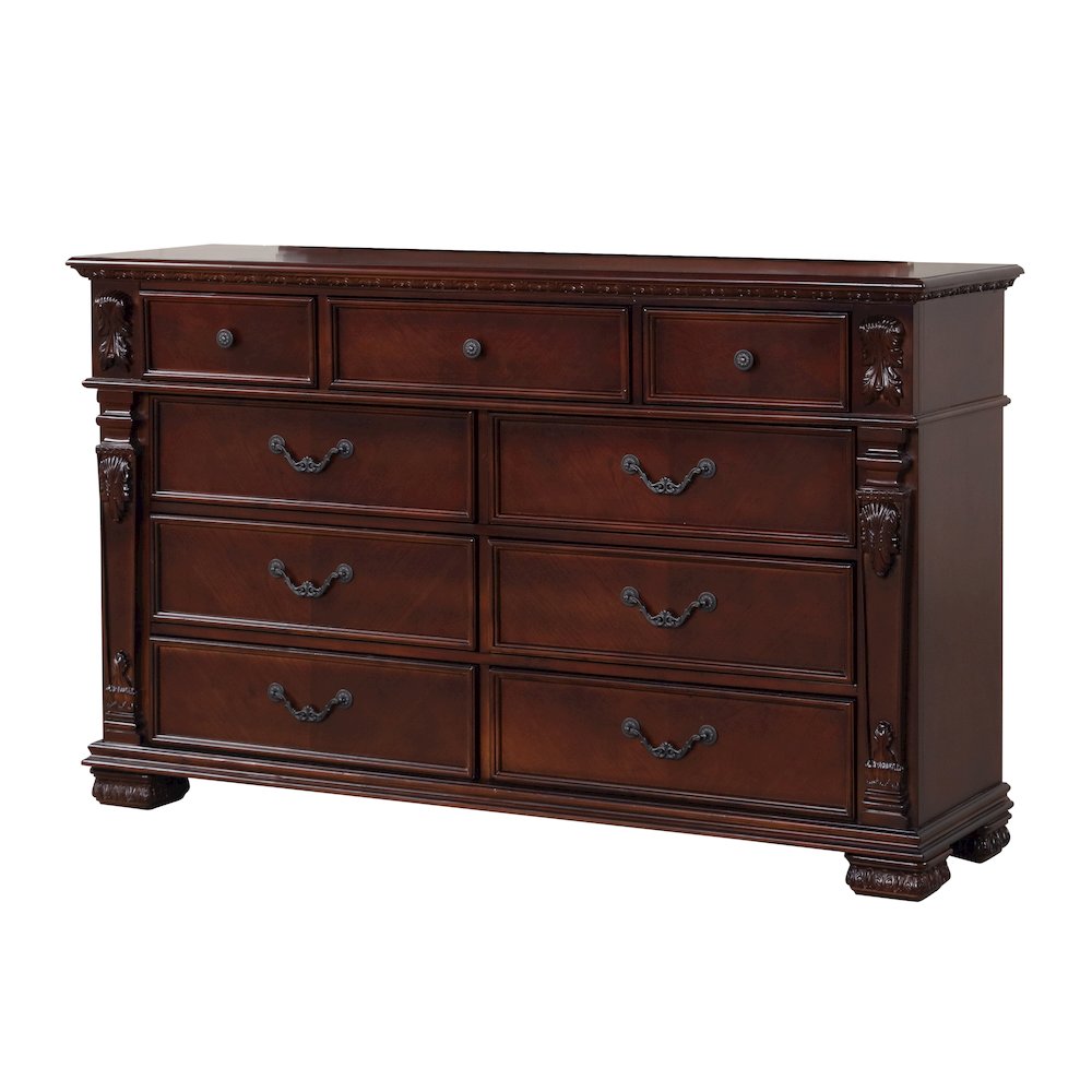 Glory Furniture Lyndon Dresser in Classic Cherry Color