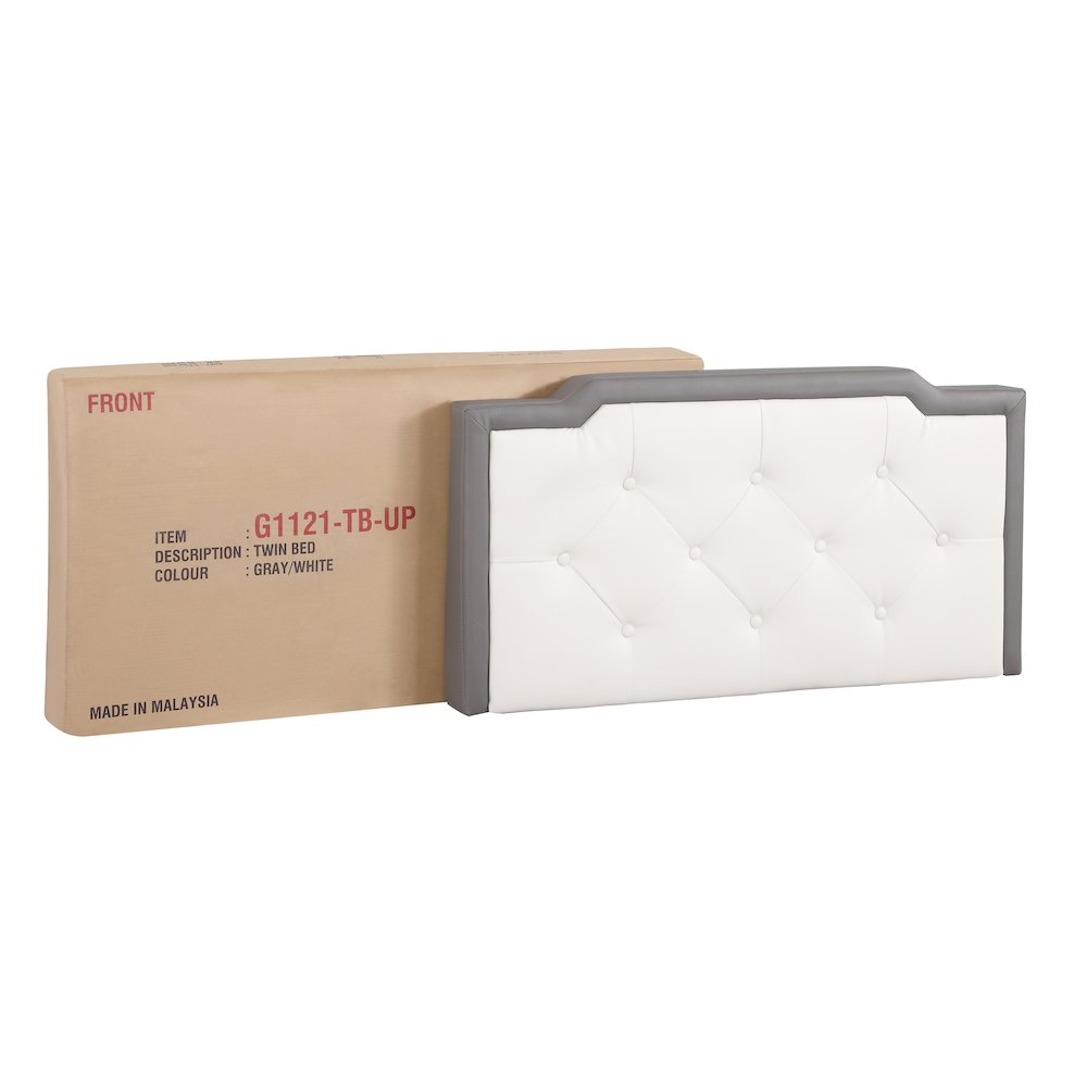 Glory Furniture Deb Twin Bed in Light Grey Color