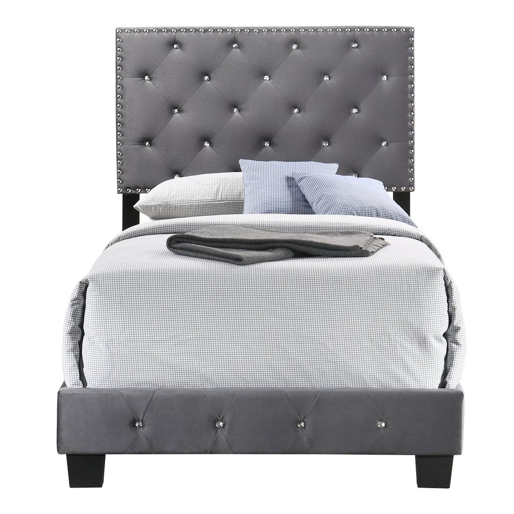 Glory Furniture Suffolk Twin Bed in Gray Color