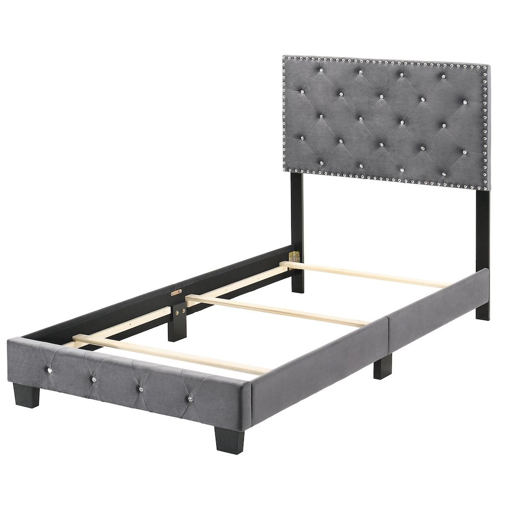 Glory Furniture Suffolk Twin Bed in Gray Color