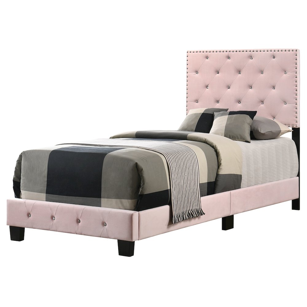 Glory Furniture Suffolk Twin Bed in Pink Color