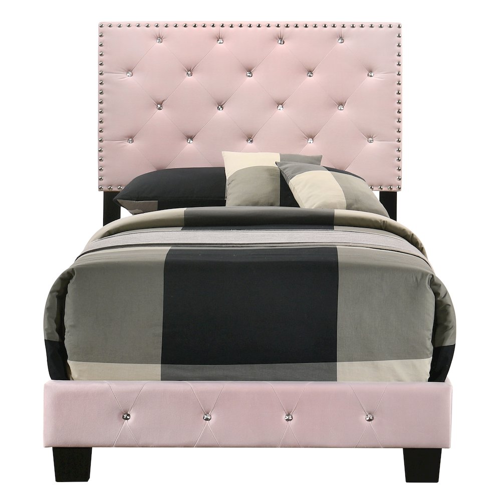 Glory Furniture Suffolk Twin Bed in Pink Color