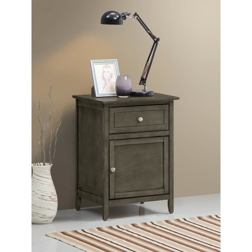 Glory Furniture Izzy Nightstand in Gray Color