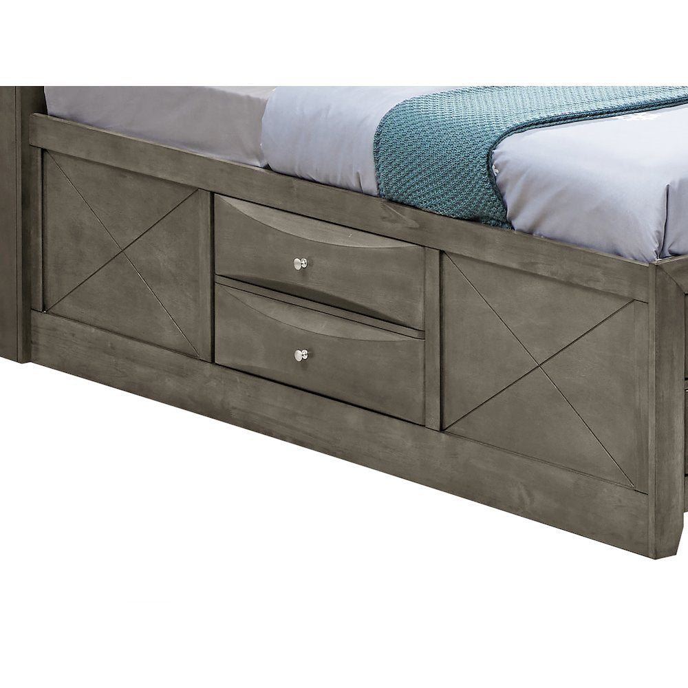 Glory Furniture Marilla Twin Storage Bed in Gray Color