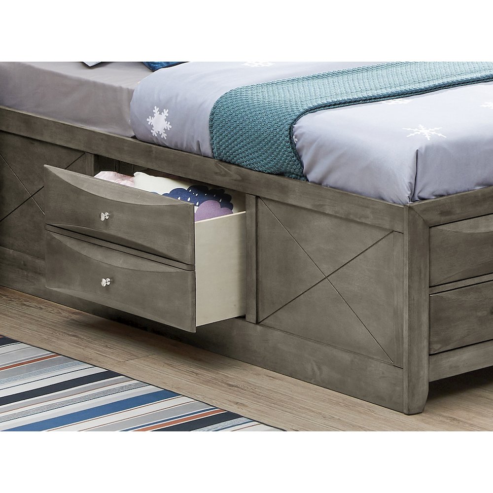 Glory Furniture Marilla Twin Storage Bed in Gray Color