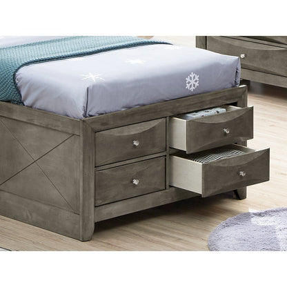 Glory Furniture Marilla Twin Storage Bed in Gray Color