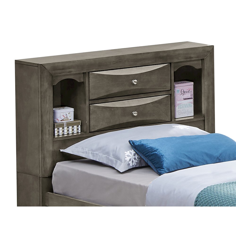 Glory Furniture Marilla Twin Storage Bed in Gray Color