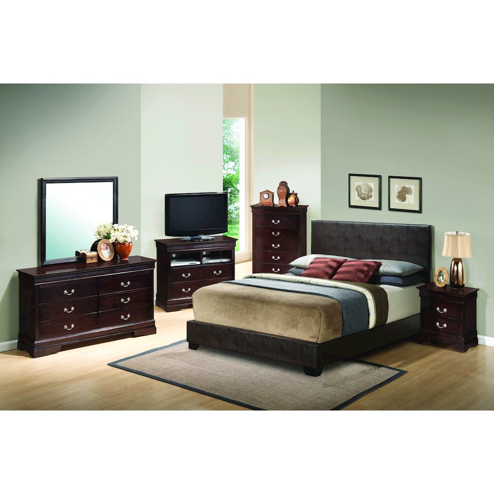 Glory Furniture Aaron Queen Bed in Cappuccino Color