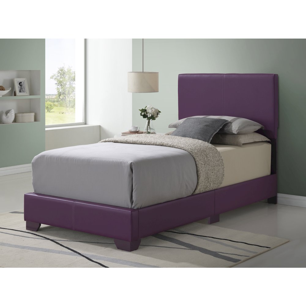 Glory Furniture Aaron Twin Bed in Purple Color