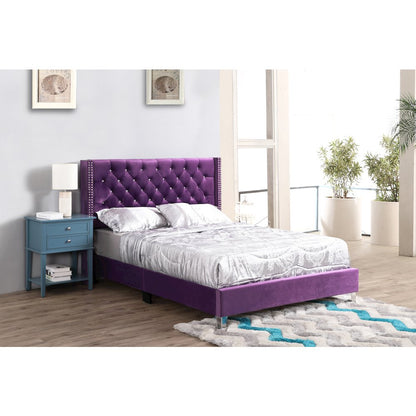 Glory Furniture Julie Queen Bed in Purple Color