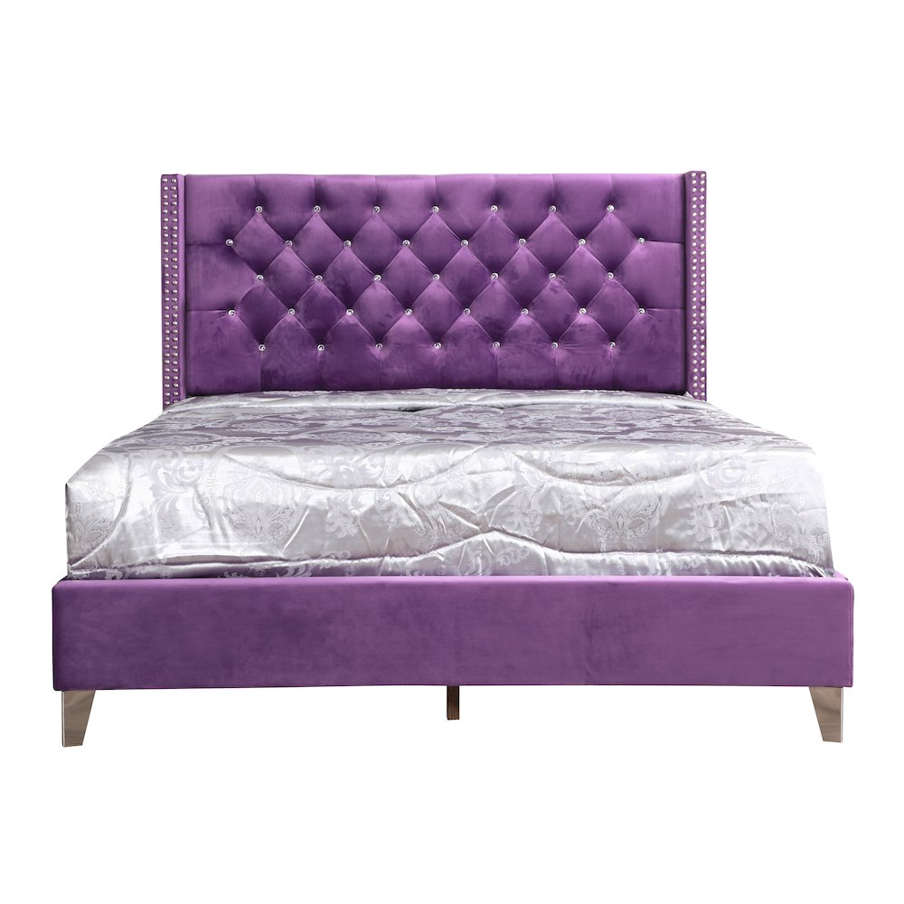 Glory Furniture Julie Queen Bed in Purple Color