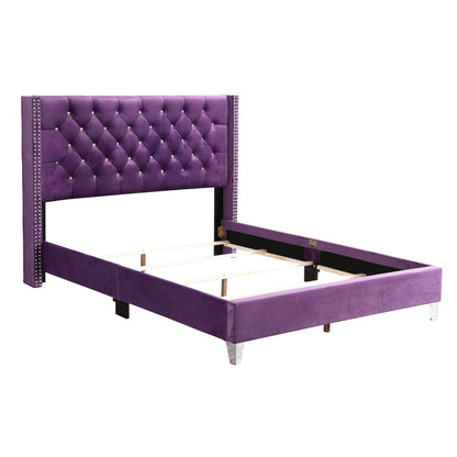 Glory Furniture Julie Queen Bed in Purple Color