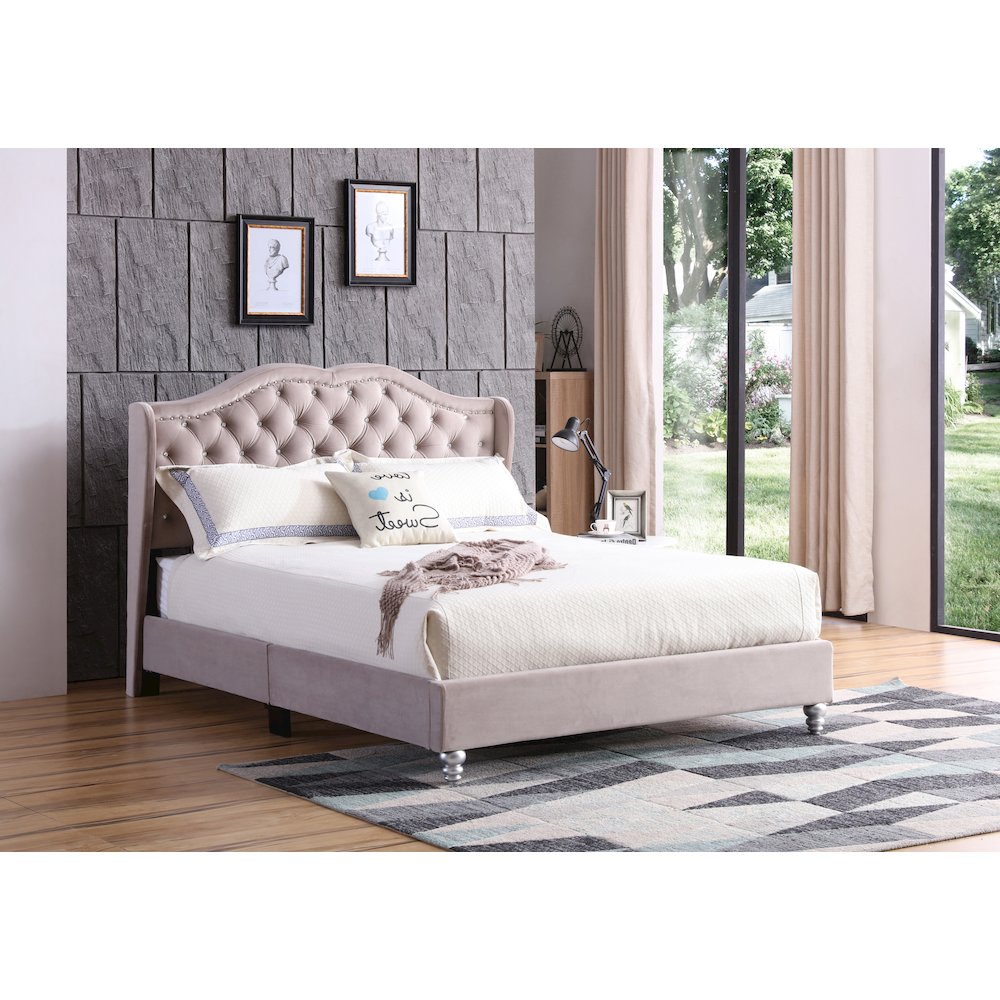 Glory Furniture Joy Queen Bed in Beige Color