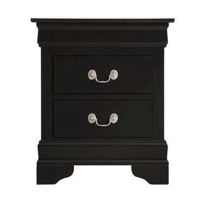 Glory Furniture LouisPhillipe Nightstand in Black Color