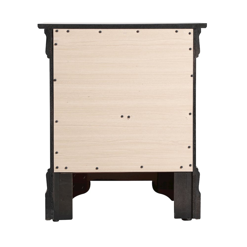 Glory Furniture LouisPhillipe Nightstand in Black Color