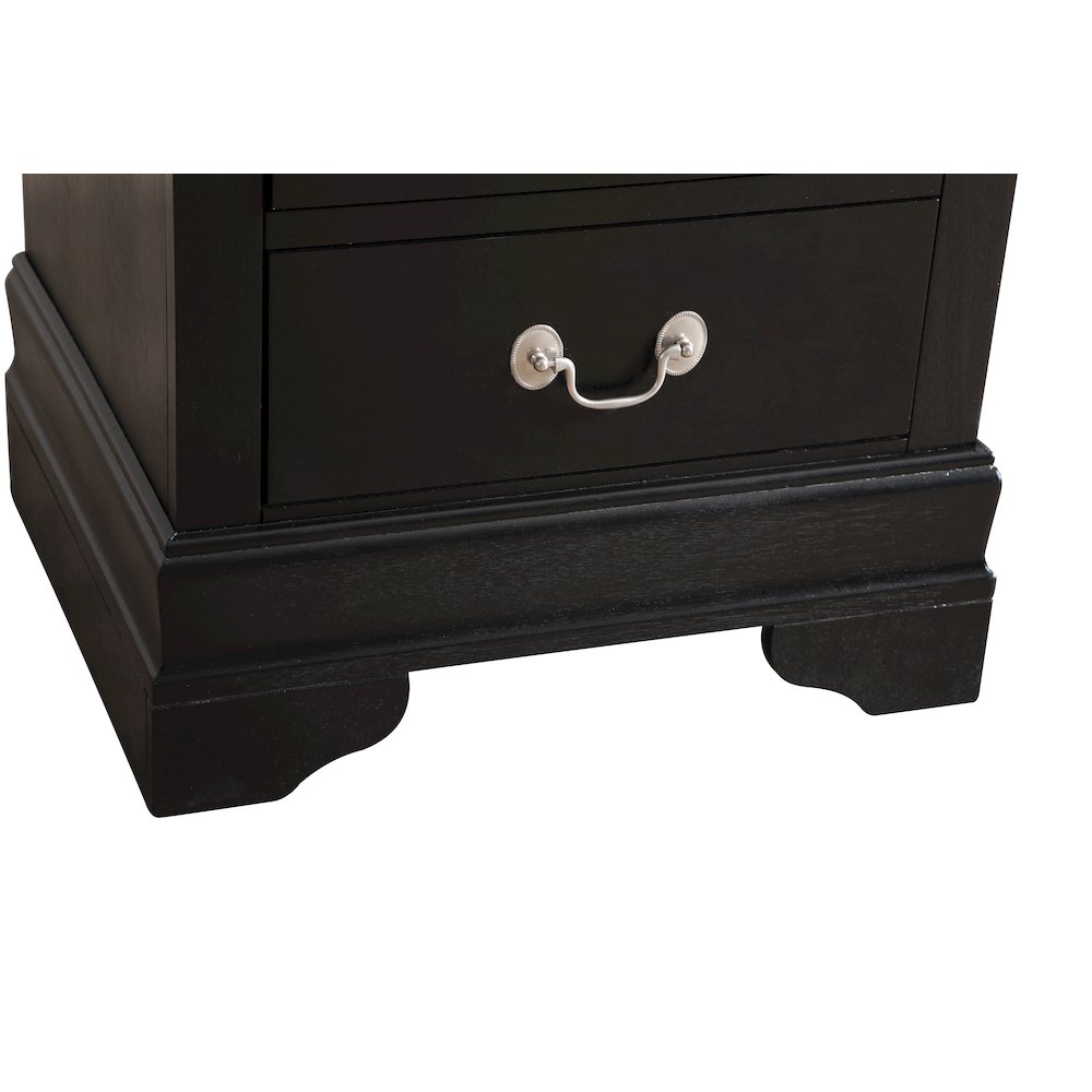 Glory Furniture LouisPhillipe Nightstand in Black Color