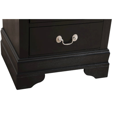Glory Furniture LouisPhillipe Nightstand in Black Color