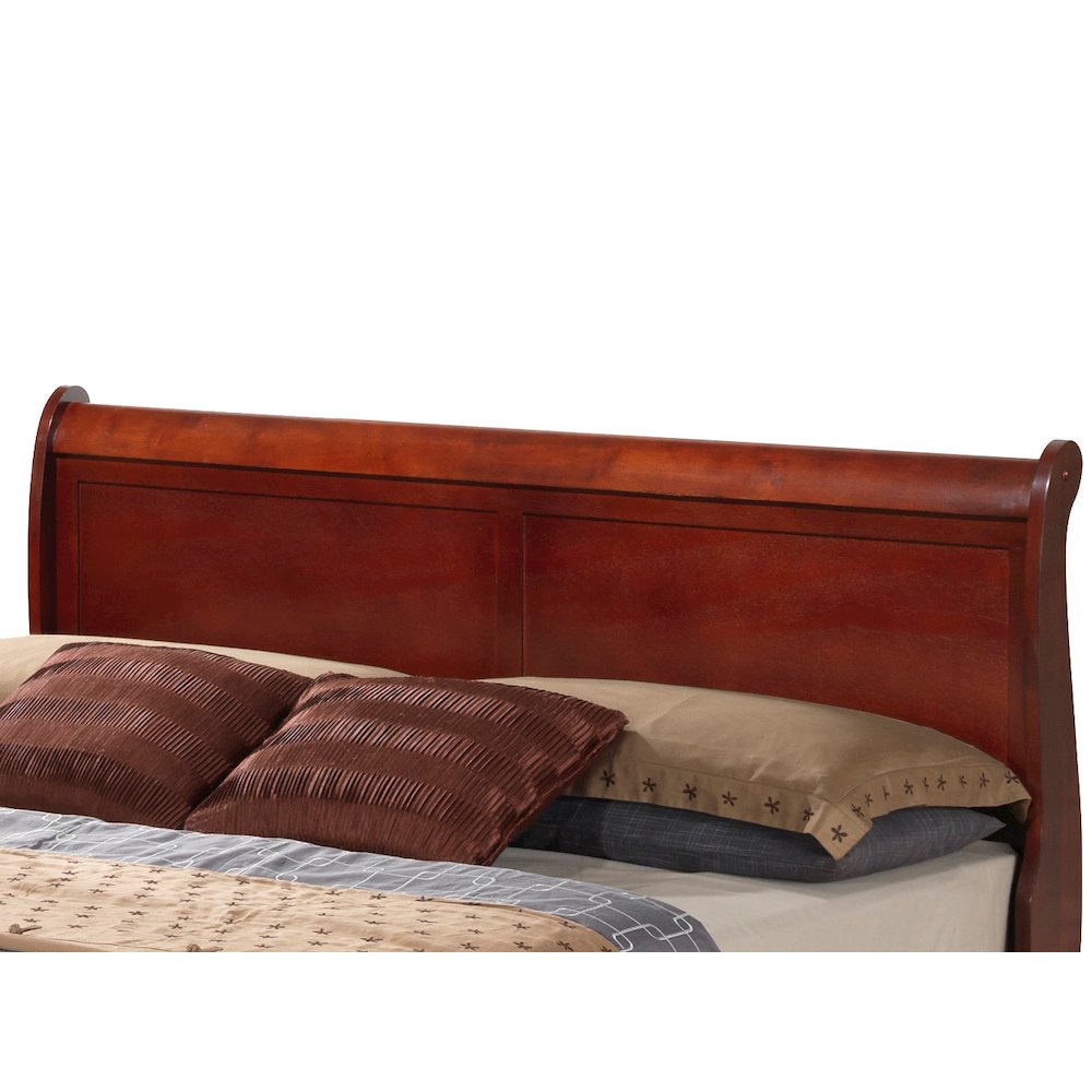 Glory Furniture Louis Phillipe Queen Storage Bed in Cherry Color