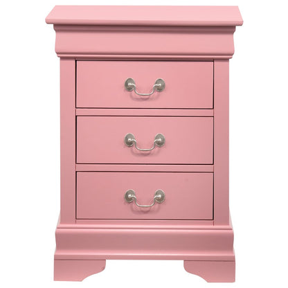 Glory Furniture Louis Phillipe Night Stand in Pink Color