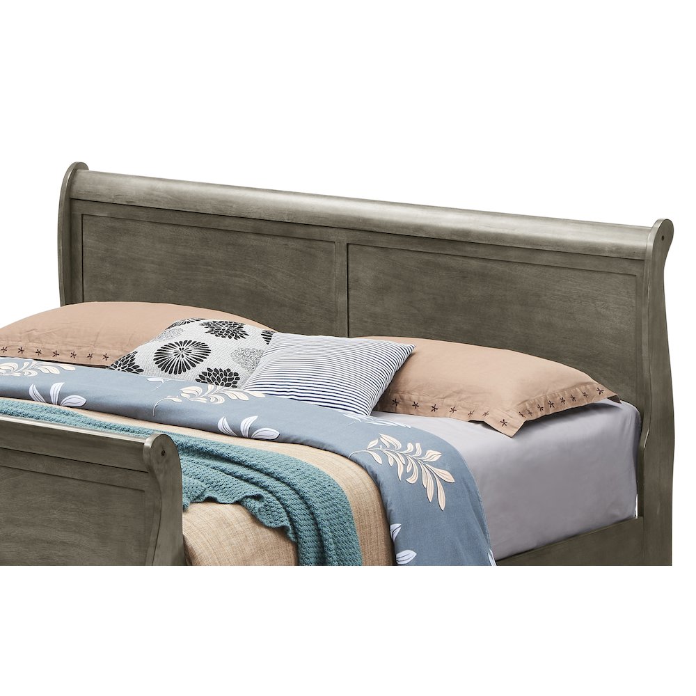 Glory Furniture Louis Phillipe Queen Bed in Gray Color