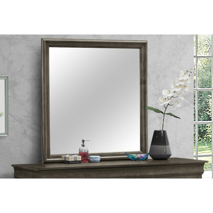 Glory Furniture Louis Phillipe Mirror in Gray Color