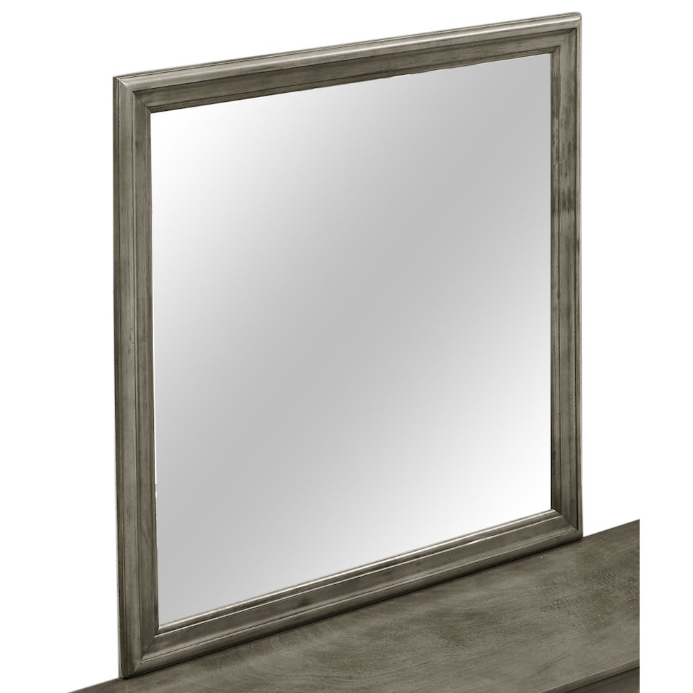 Glory Furniture Louis Phillipe Mirror in Gray Color