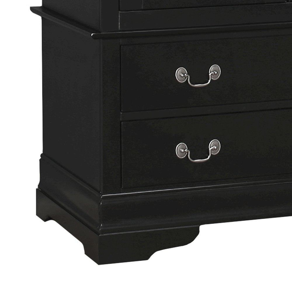 Glory Furniture Louis Phillipe Armoire in Black Color