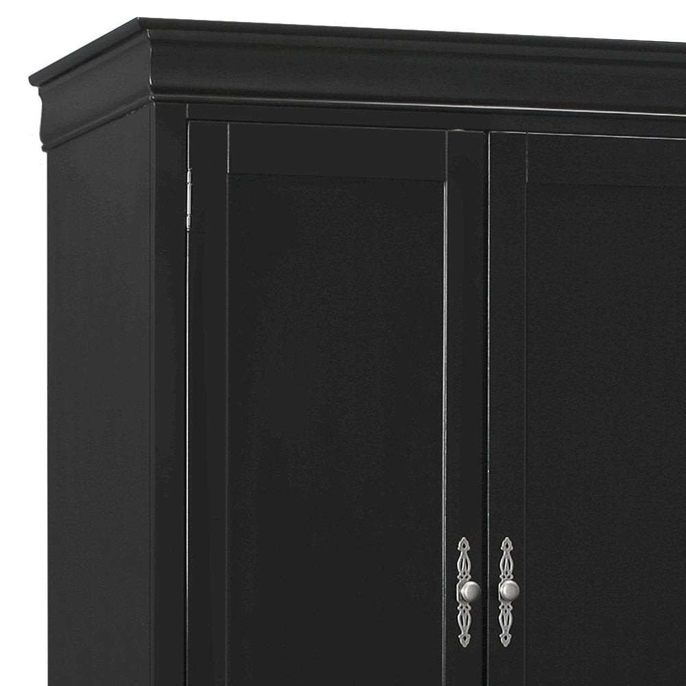 Glory Furniture Louis Phillipe Armoire in Black Color