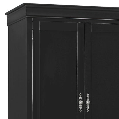 Glory Furniture Louis Phillipe Armoire in Black Color