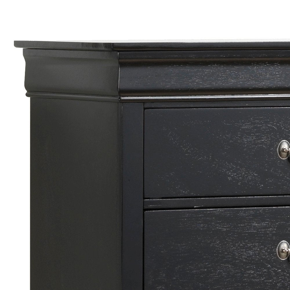 Glory Furniture Louis Phillipe Chest in Black Color